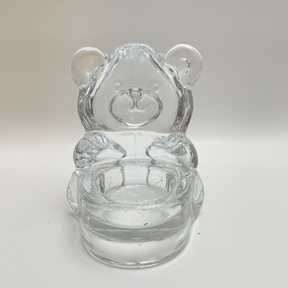 Partylite Vintage Teddy Bear Votive Tea Light Figurine Glass Candle Holder‎ - Picture 3 of 9